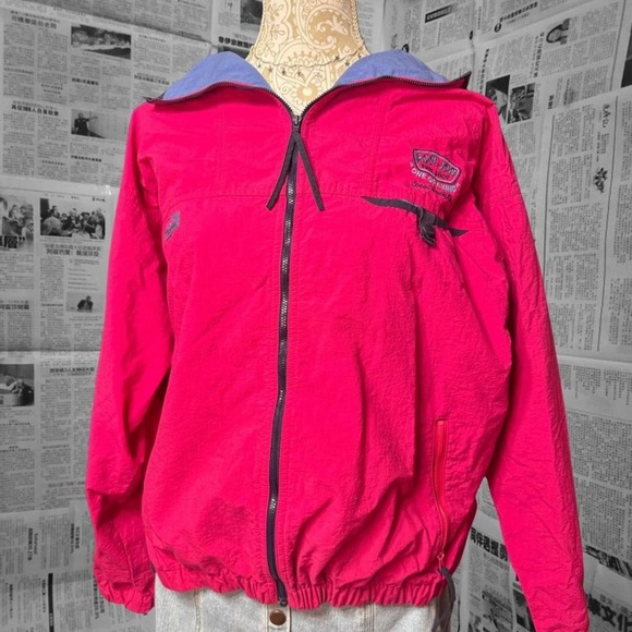 Columbia Women's L Pink Windbreaker Jacket Ron Jon Surf Shop Cocoa Beach Vintage - Picture 1 of 5
